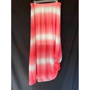 Contemporary Style Signature Studio Pink Ombré Maxi Skirt Lined Beach Size XL